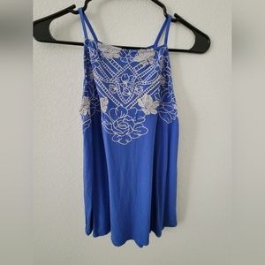 Women blue floral top